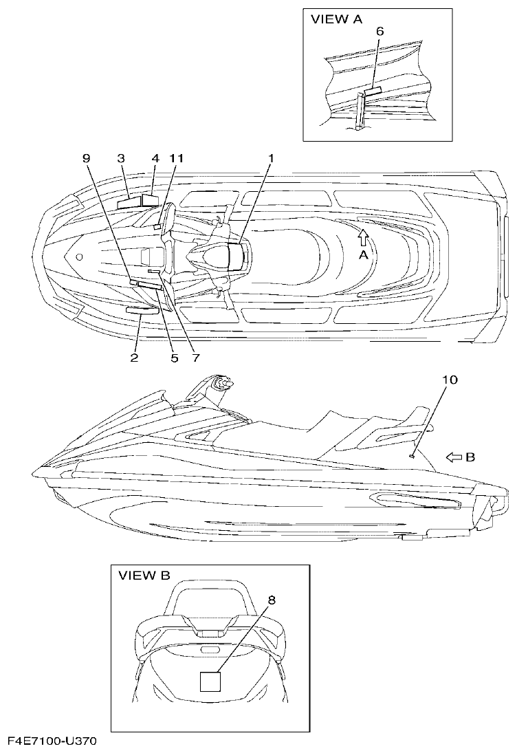 Yamaha VX18002019F4E7(F6G IMPORTANT LABELS parts diagram